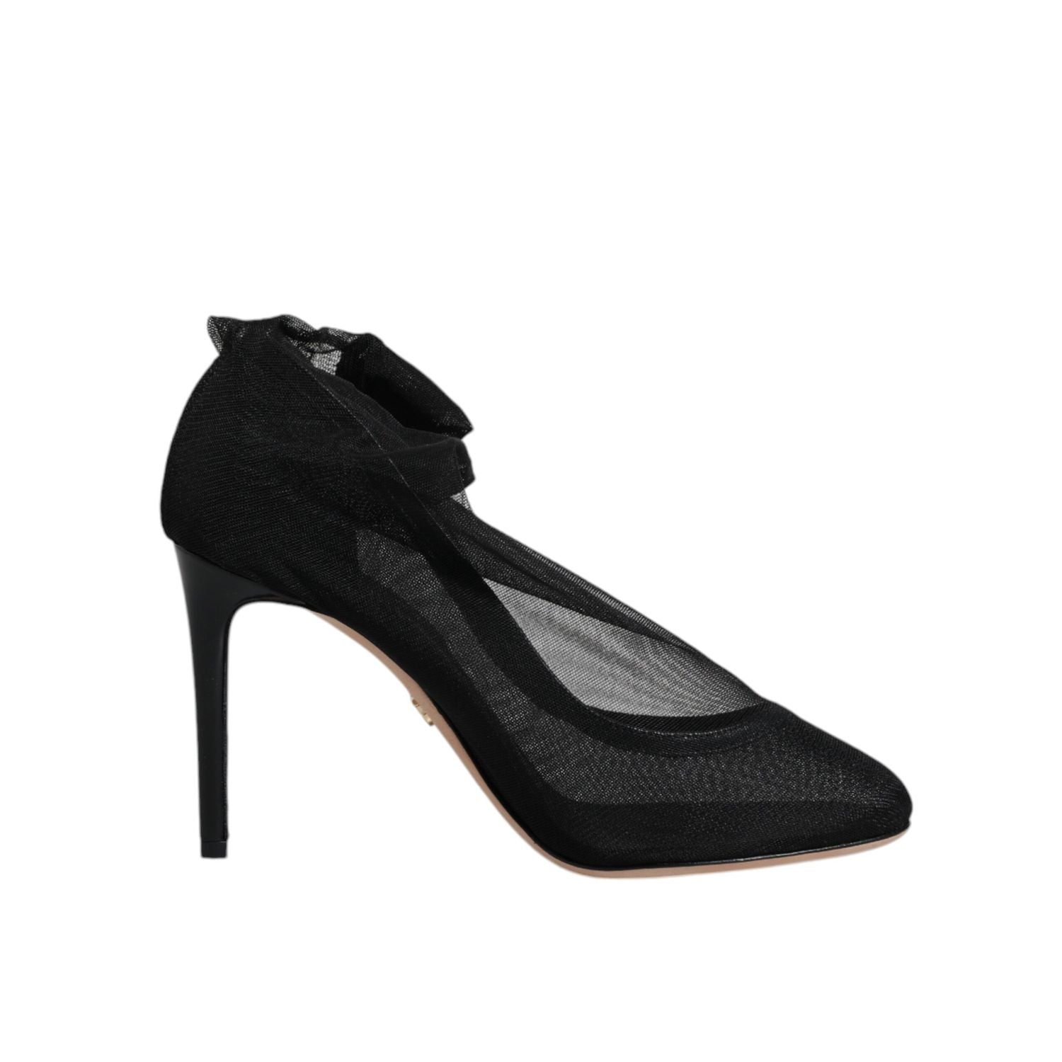 Dolce & Gabbana Black Nylon Mesh Sock Style Boots Shoes