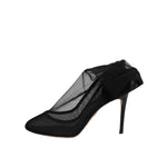 Dolce & Gabbana Black Nylon Mesh Sock Style Boots Shoes LA12246-39