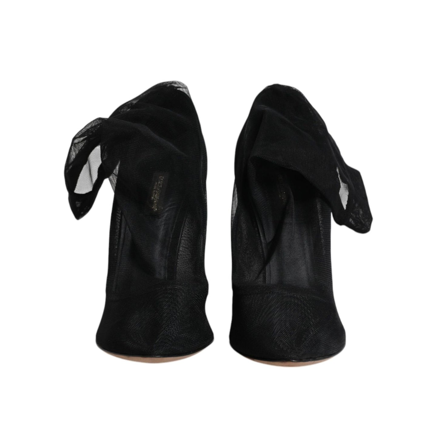 Dolce & Gabbana Black Nylon Mesh Sock Style Boots Shoes