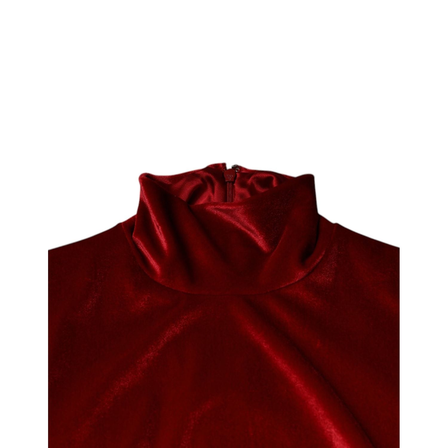 Dolce & Gabbana Red Velvet Long Sleeves Bodycon Mini Dress