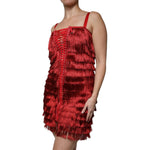 Dolce & Gabbana Red Lace Tassel Sleeveless Sheath Mini Dress DR281321-40