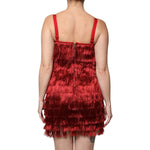 Dolce & Gabbana Red Lace Tassel Sleeveless Sheath Mini Dress DR281321-40