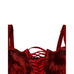 Dolce & Gabbana Red Lace Tassel Sleeveless Sheath Mini Dress DR281321-40