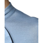 Dolce & Gabbana Blue Silk Knit Pullover Ascot Collar Top TSH86821-40