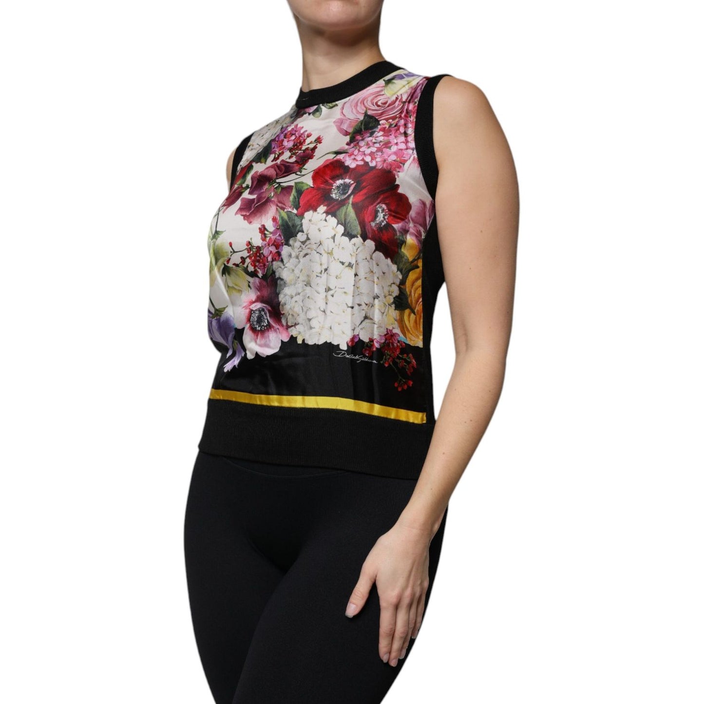 Dolce & Gabbana Multicolor Floral Silk Sleeveless Tank Blouse Top TSH86834-38