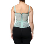 Dolce & Gabbana Green Cotton Bustier Corset Sleeveless Top TSH86843-38