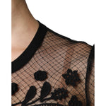 Dolce & Gabbana Black Floral Lace Short Sleeves Blouse Top TSH87028-40
