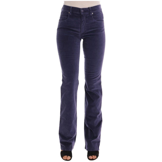 Ermanno Scervino Purple Corduroy Stretch Bootcut Pants PAN60783-1