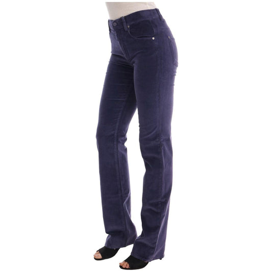 Ermanno Scervino Purple Corduroy Stretch Bootcut Pants PAN60783-1