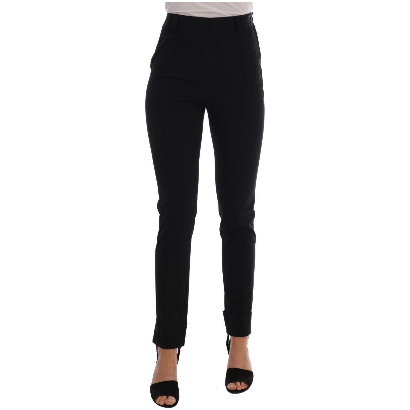 Ermanno Scervino Black Stretch Leggings Pants BYX1163-2
