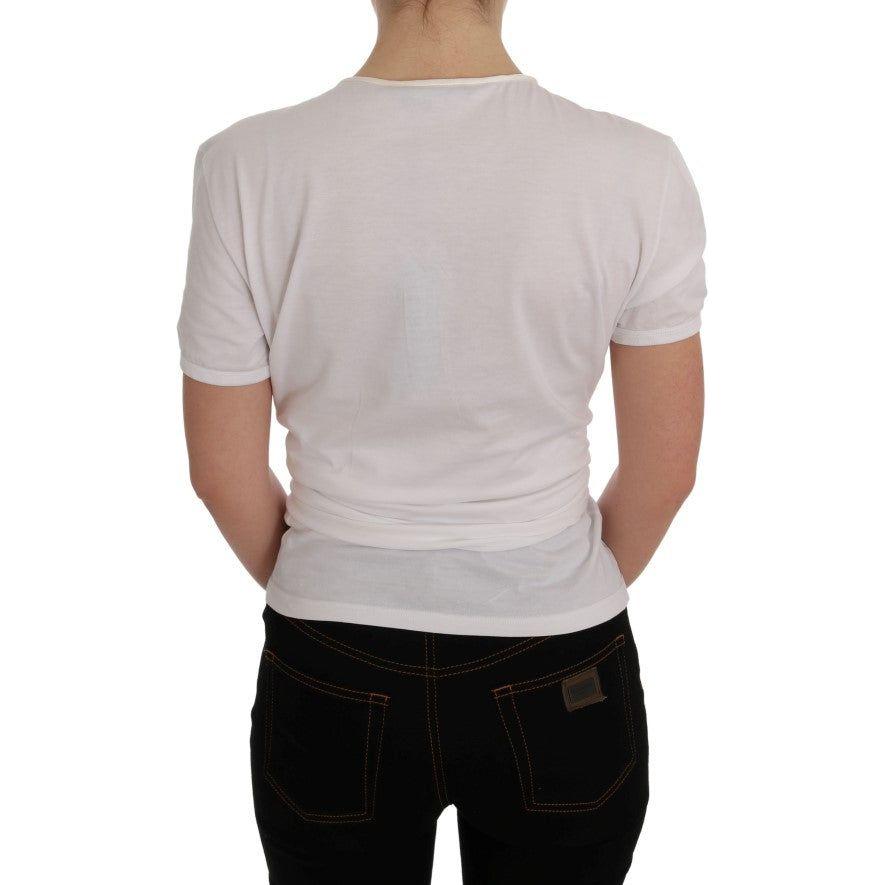 带水晶装饰的优雅白色裹身衬衫