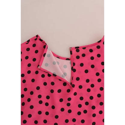 Dolce & Gabbana Pink Polka Dotted Silk Blouse