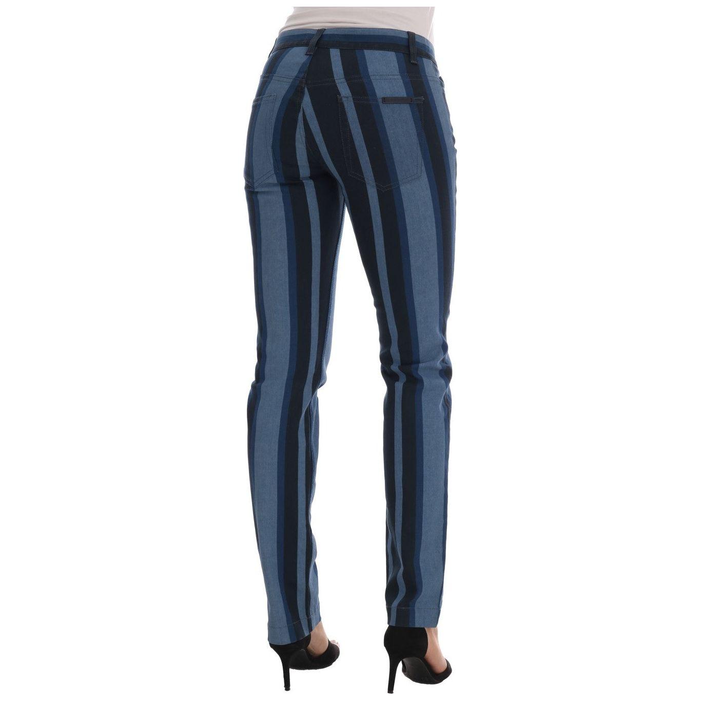 Dolce & Gabbana Blue GIRLY Striped Cotton Jeans