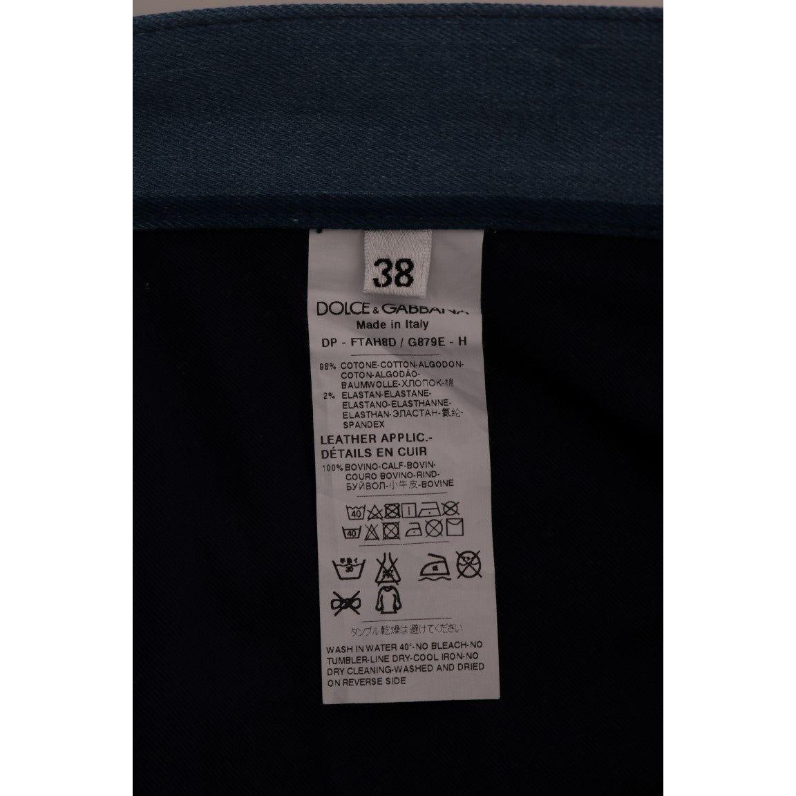 Dolce & Gabbana Blue GIRLY Striped Cotton Jeans