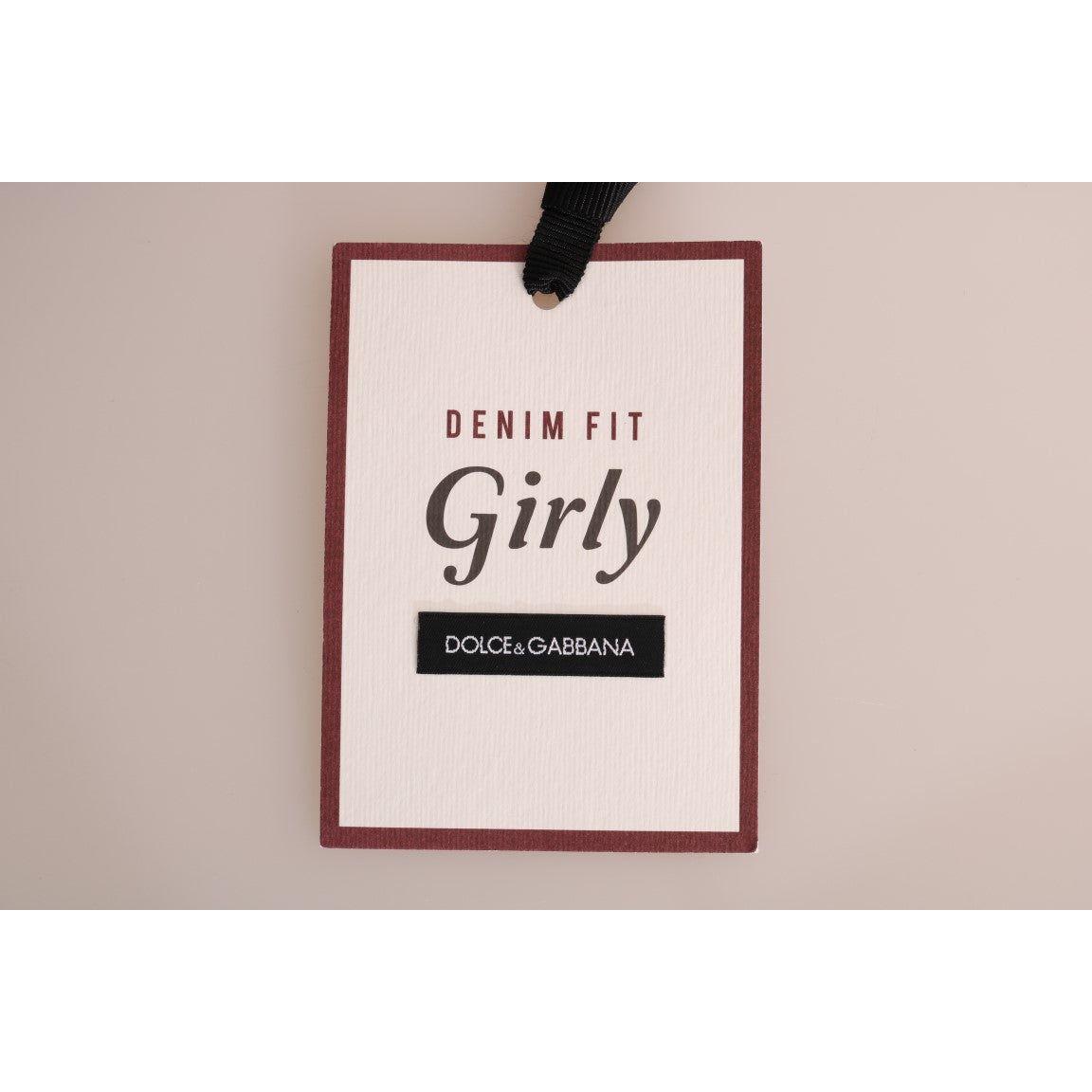 时尚蓝色条纹修身少女牛仔裤