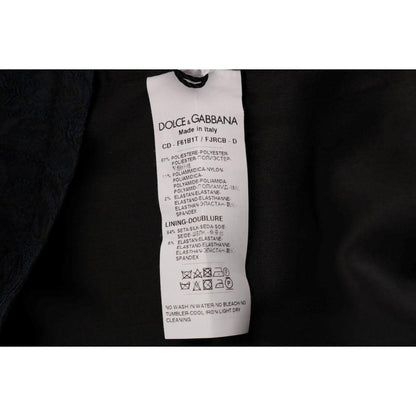 Dolce & Gabbana Black Blue Flare Mini Dress Dresses