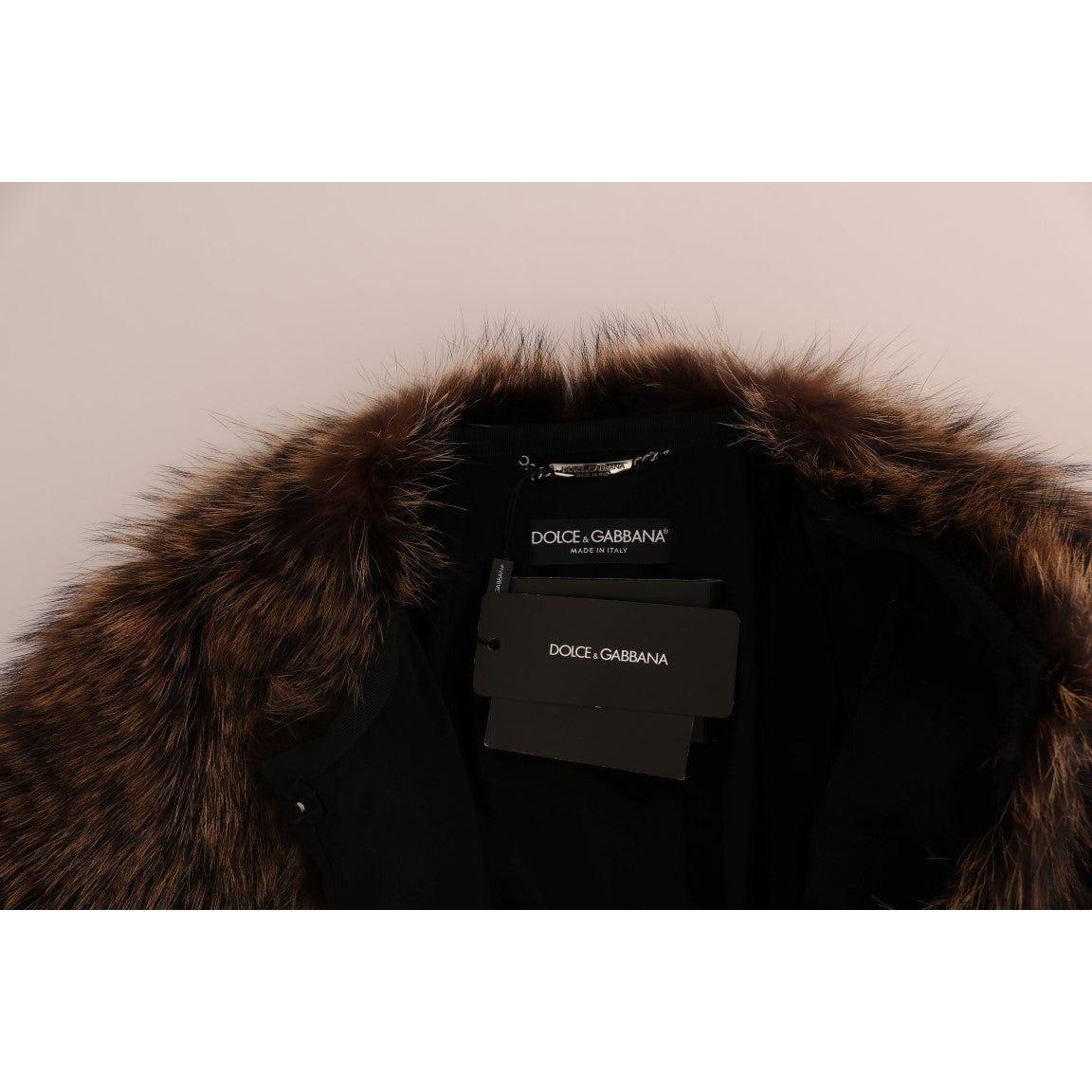 Dolce & Gabbana Brown Raccoon Fur Coat Jacket Coats & Jackets