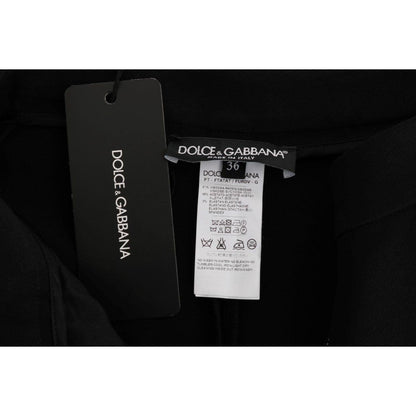 Dolce & Gabbana Black Stretch Pink Stripes Capri Pants Jeans & Pants