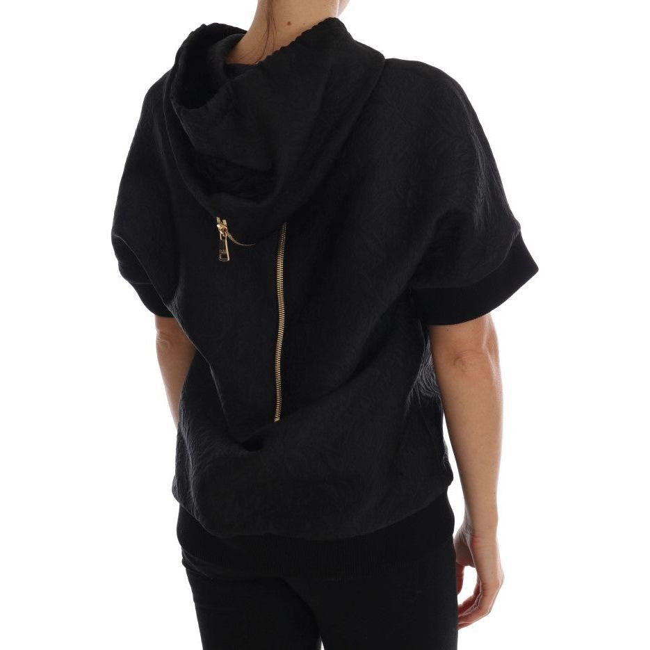 Dolce & Gabbana Black Fairy Tale Crystal Hooded Sweater TSH1736-2