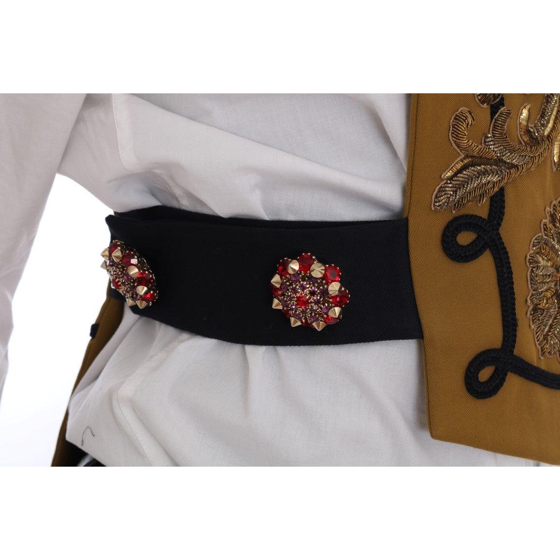 Dolce & Gabbana Yellow Crystal Cross Vest Jacket