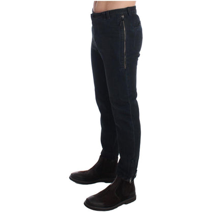 Costume National Blue Cotton Slim Pants Denim Jeans