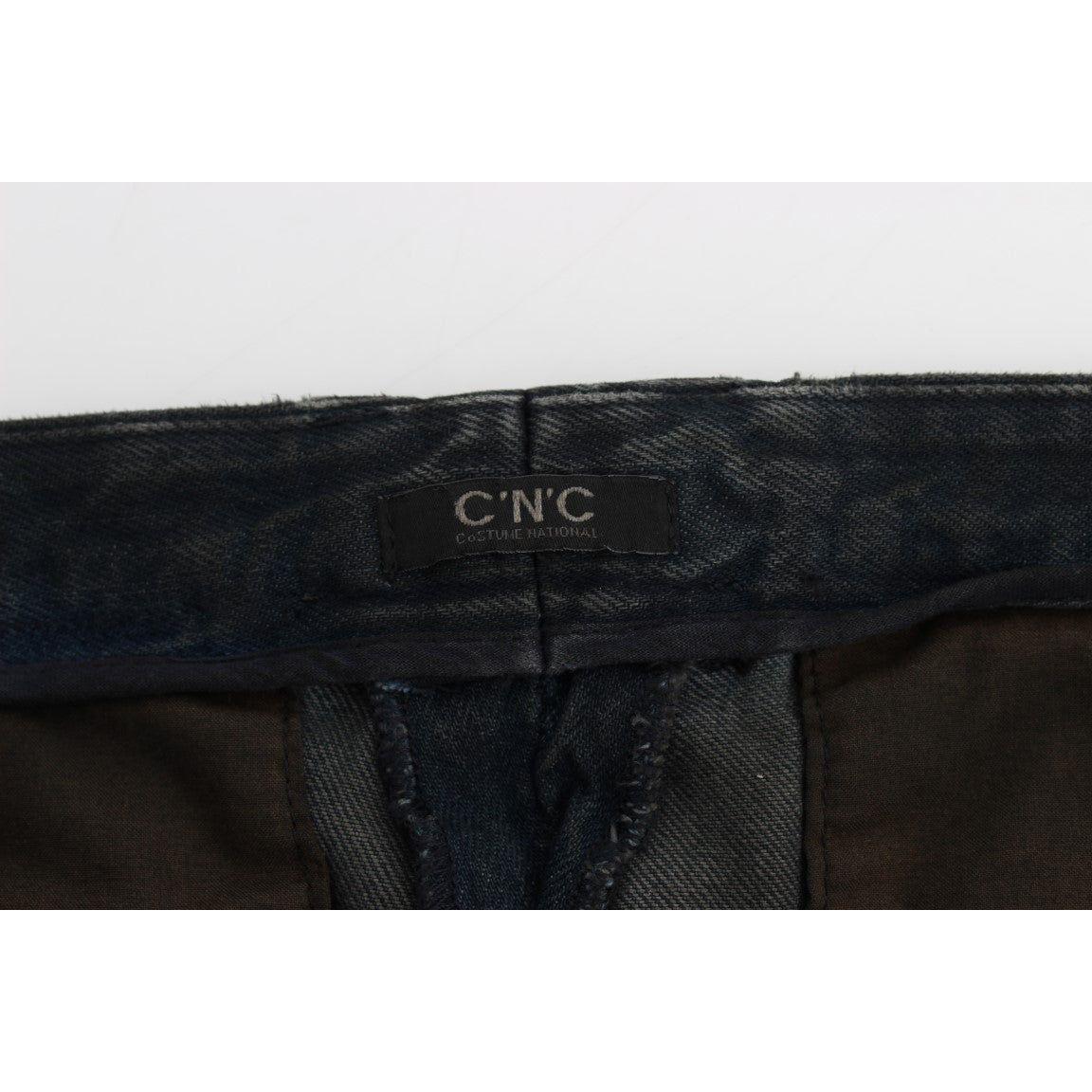 Costume National Blue Cotton Slim Pants Denim Jeans