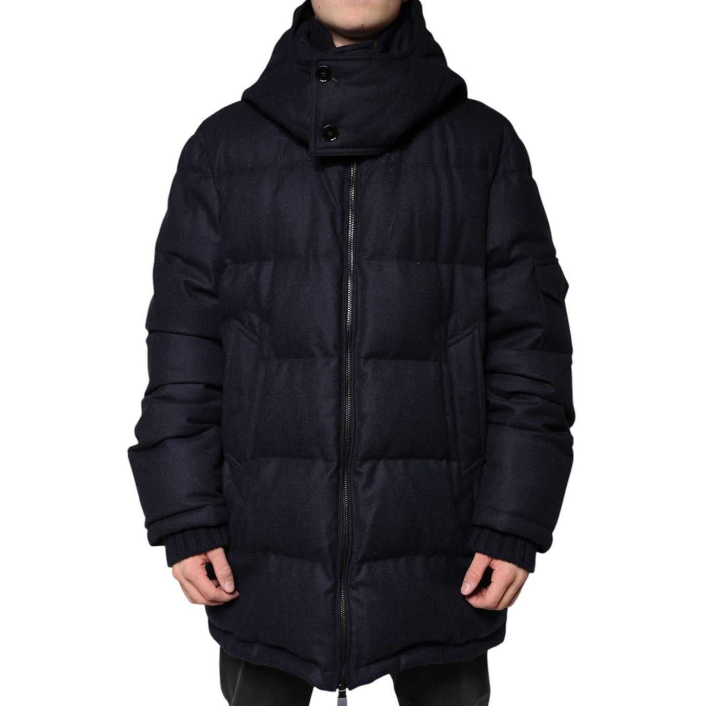 Dolce & Gabbana Black Nylon Hooded Puffer Men Coat Jacket JKT3781-50