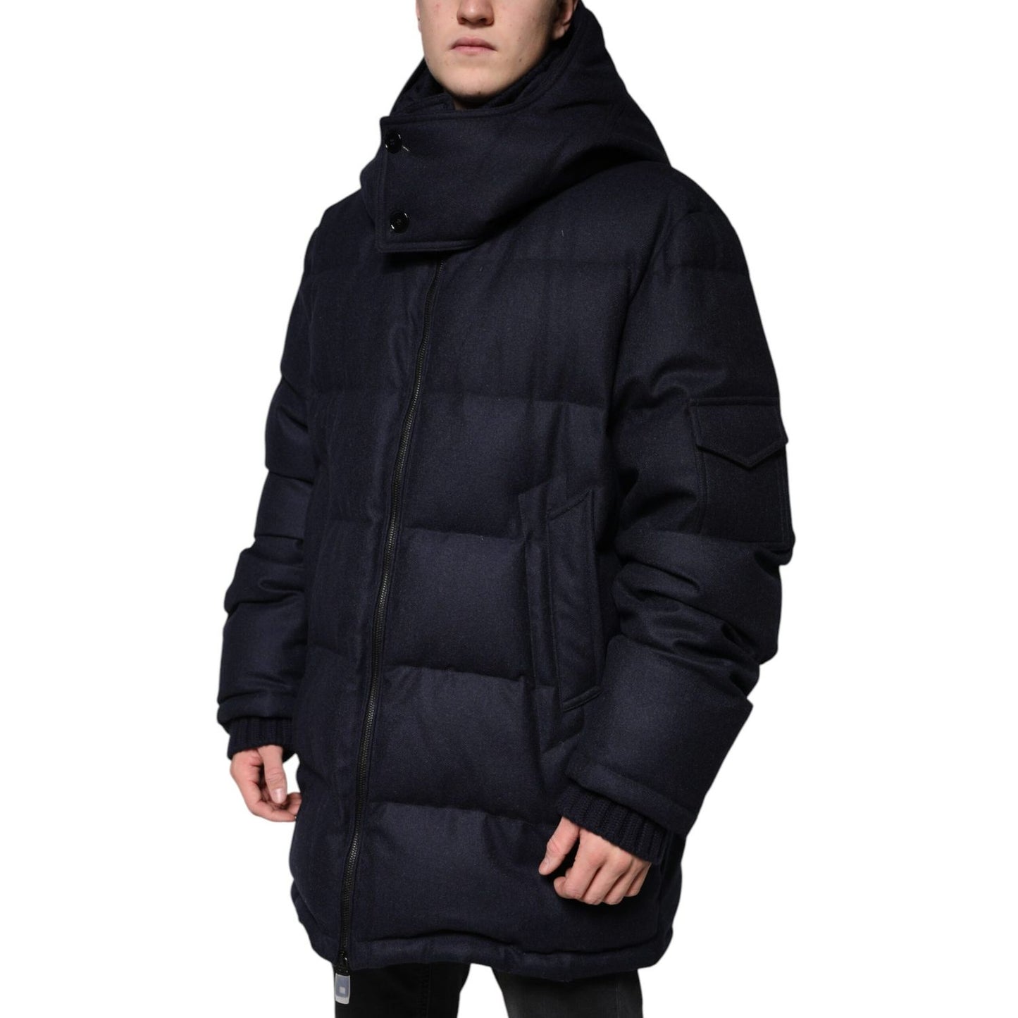 Dolce & Gabbana Black Nylon Hooded Puffer Men Coat Jacket JKT3781-50