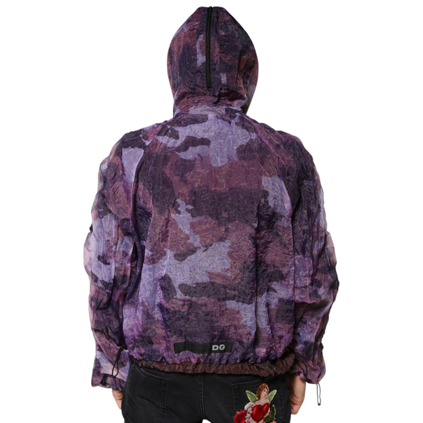 Dolce & Gabbana Purple Camouflage Hooded Men Blouson Jacket JKT4170-46