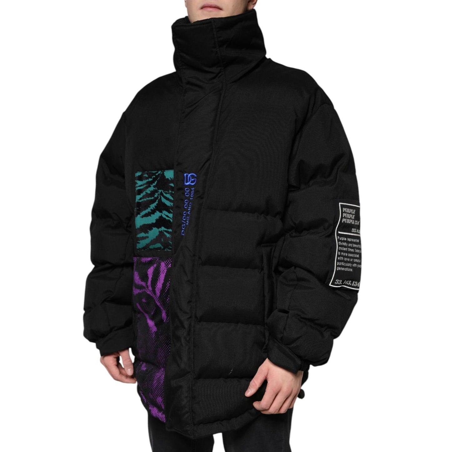 Dolce & Gabbana Black Nylon Puffer Men Full Zip Jacket TSH3790-52
