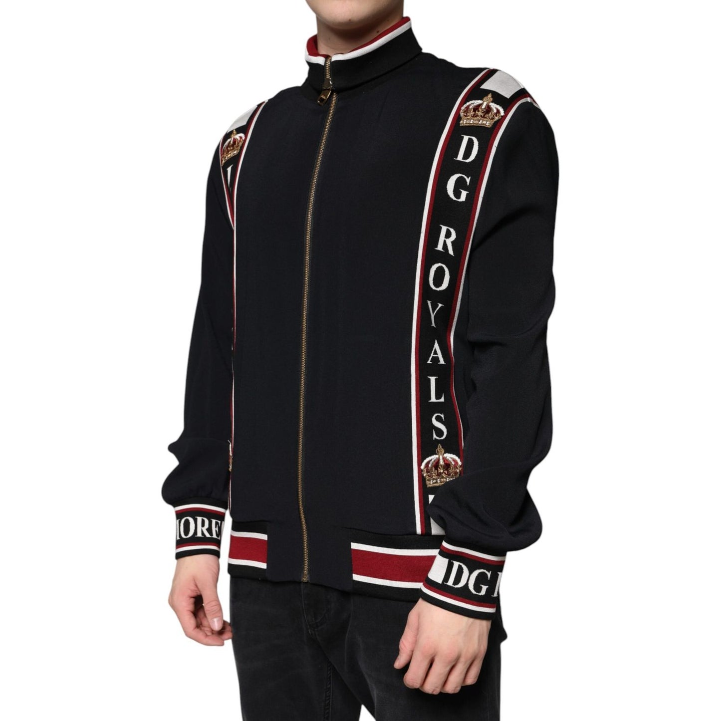 Dolce & Gabbana Black DG King Full Zip Sweatshirt Sweater TSH7908-52