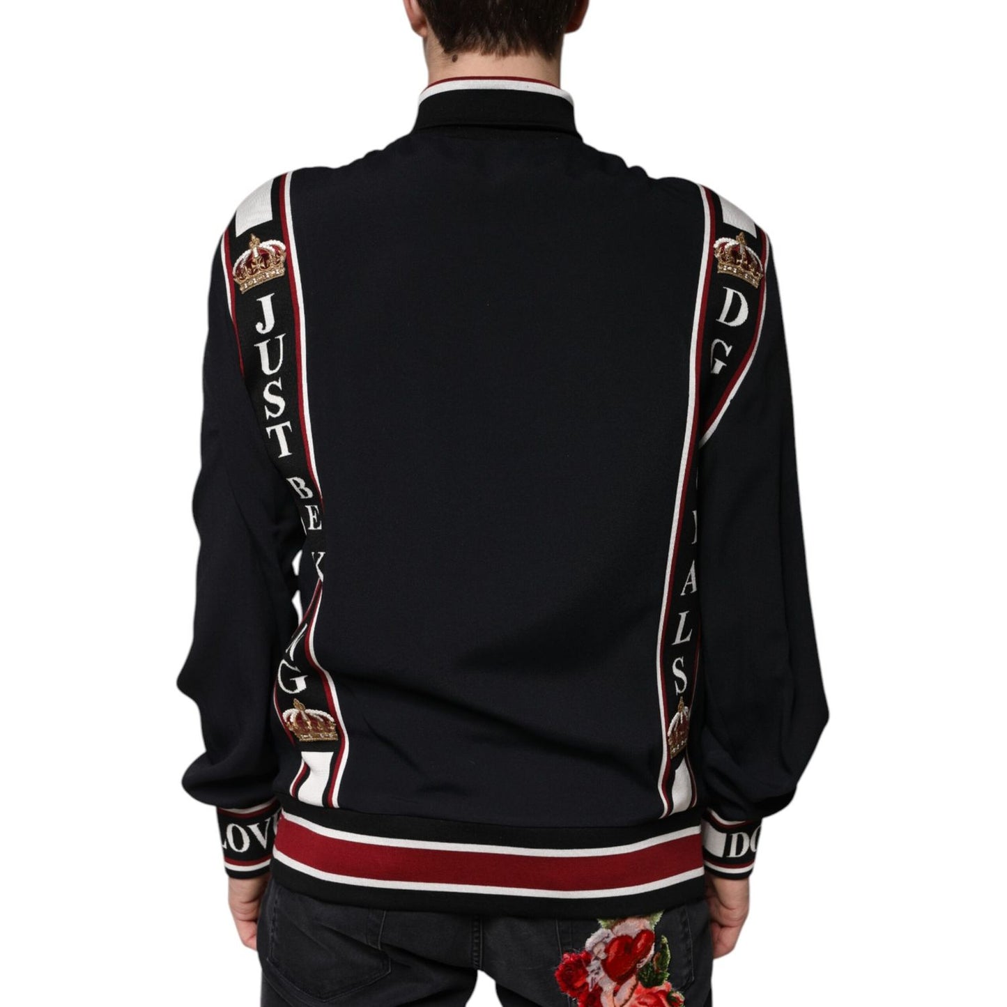 Dolce & Gabbana Black DG King Full Zip Sweatshirt Sweater TSH7908-52
