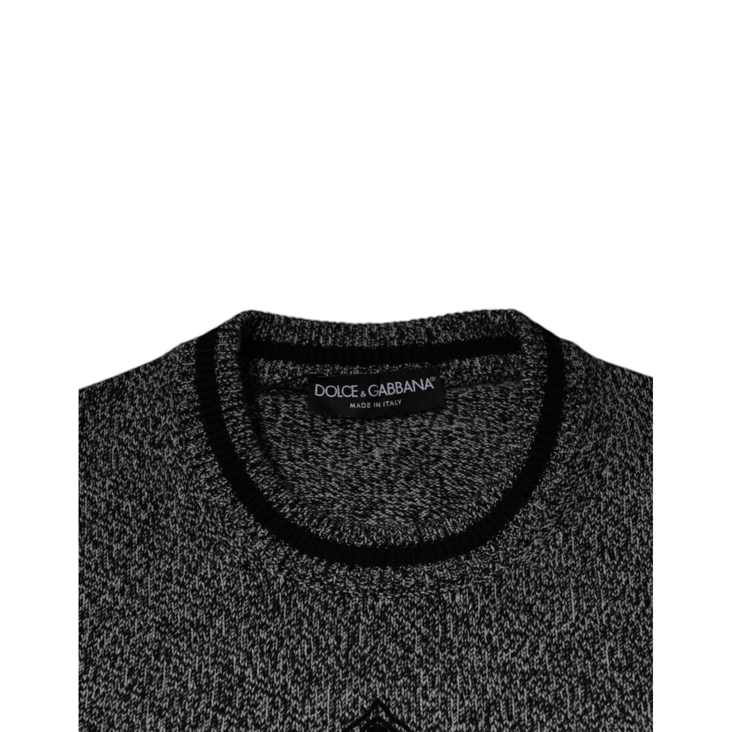 Dolce & Gabbana Gray Crown King Cashmere Pullover Sweater TSH87573-46