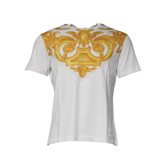 Versace White Medusa Print Cotton Crew Neck T-shirt TSH87195-50