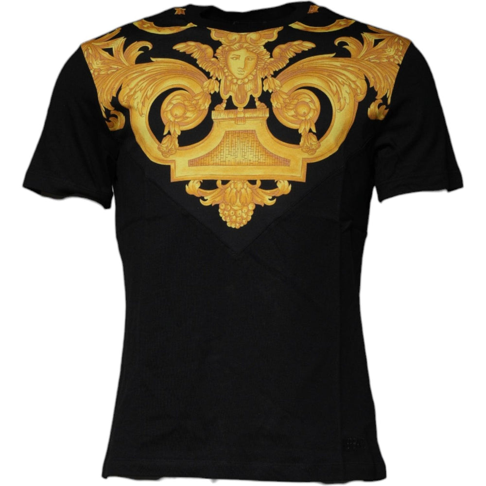 Versace Black Medusa Print Cotton Crew Neck T-shirt