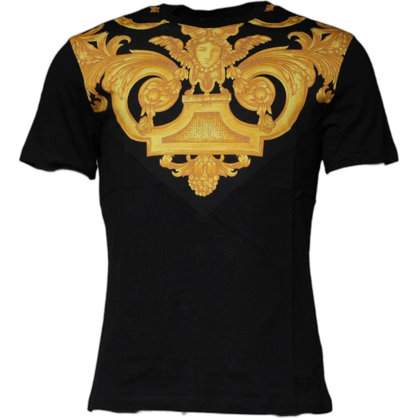 Versace Black Medusa Print Cotton Crew Neck T-shirt