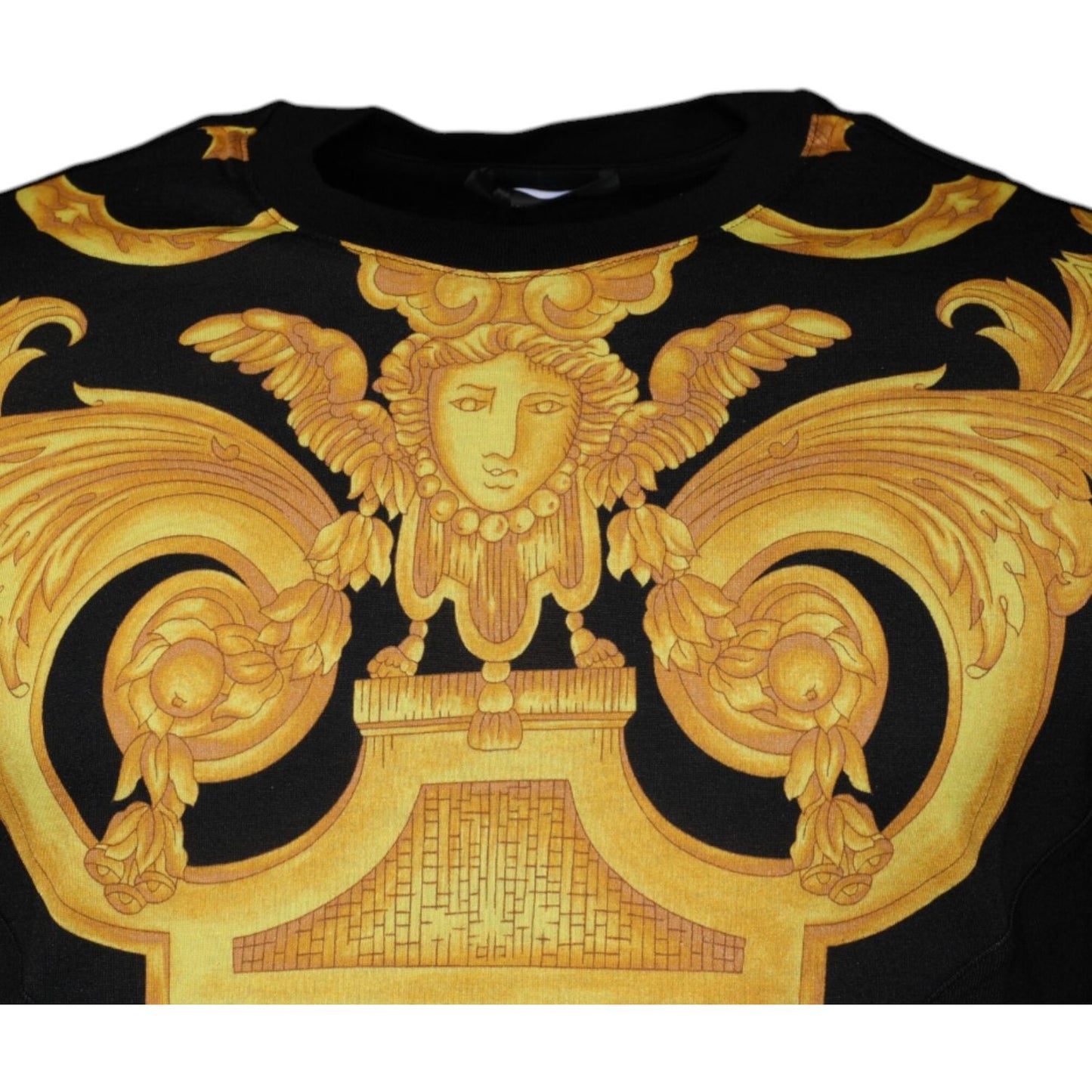 Versace Black Medusa Print Cotton Crew Neck T-shirt