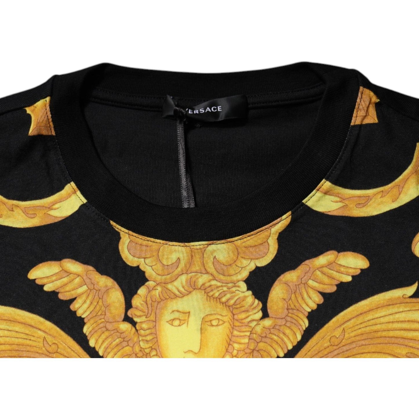 Versace Black Medusa Print Cotton Crew Neck T-shirt