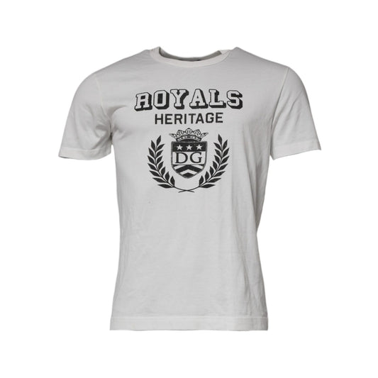 Dolce & Gabbana White Royals Heritage Cotton T-shirt