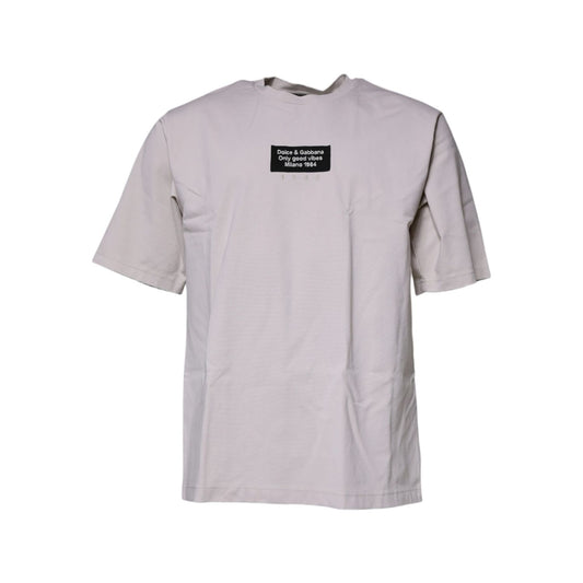 Dolce & Gabbana Beige DG Logo Crew Neck Short Sleeves T-shirt TSH87350-48