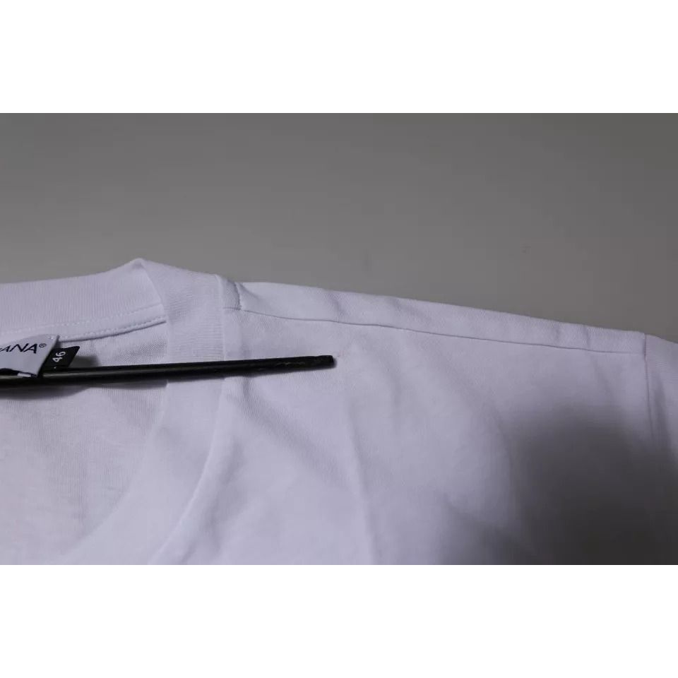 Dolce & Gabbana White DG Logo Cotton Crew Neck T-shirt