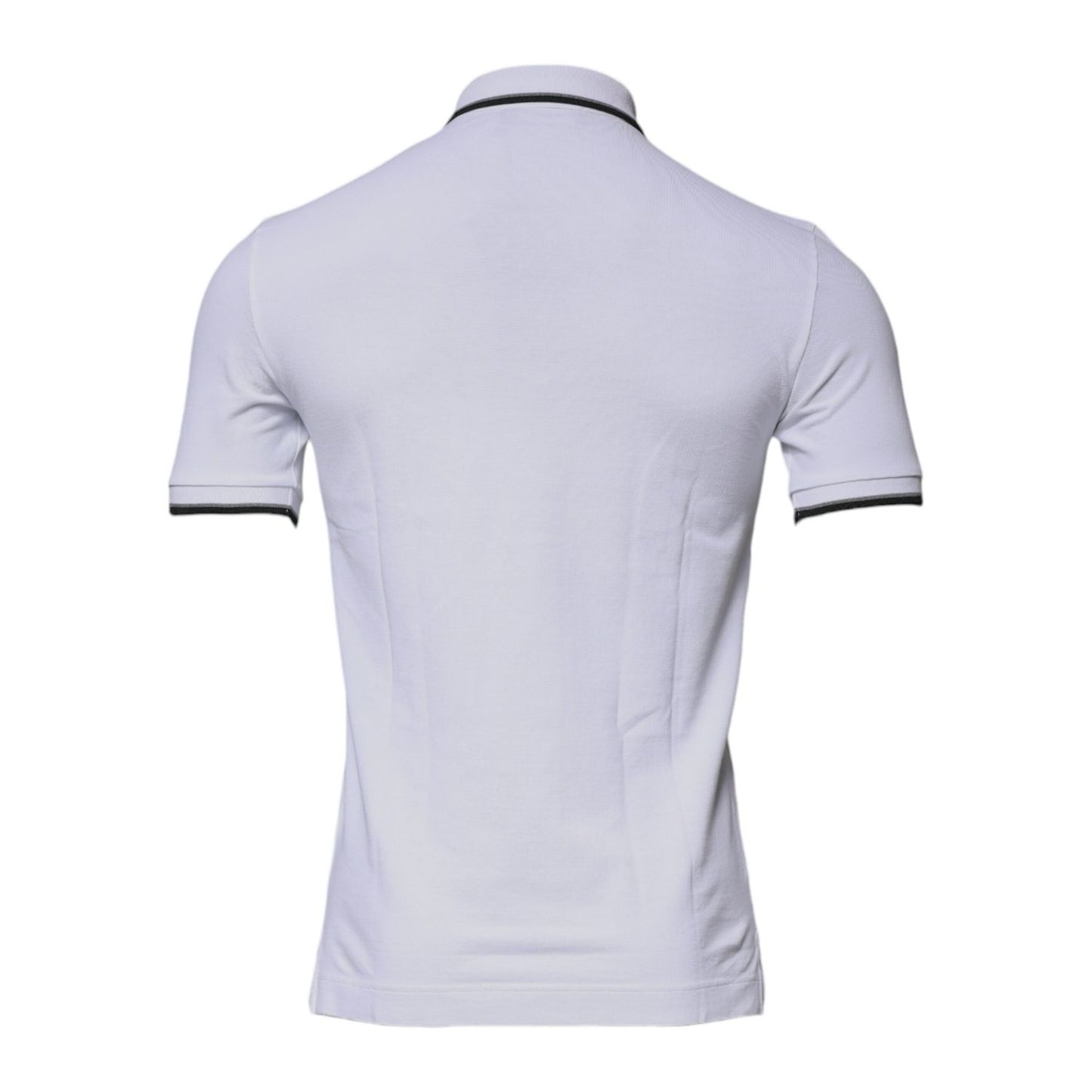 Dolce & Gabbana White Cotton Crown Collared Polo T-shirt