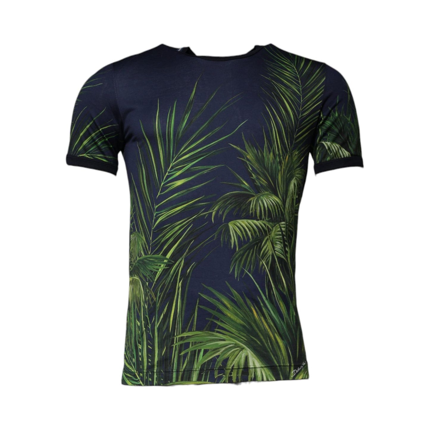 Dolce & Gabbana Blue Tree Print CrewNeck Short Sleeve T-shirt