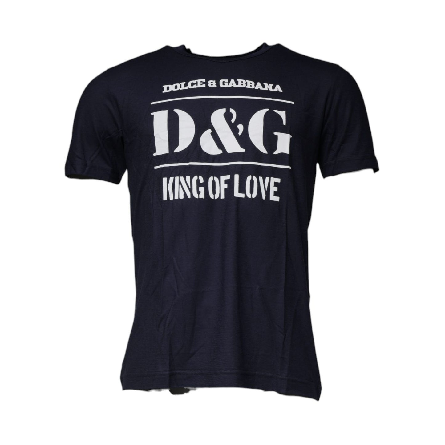 Dolce & Gabbana Blue D&G King Of Love Cotton Crew Neck T-shirt