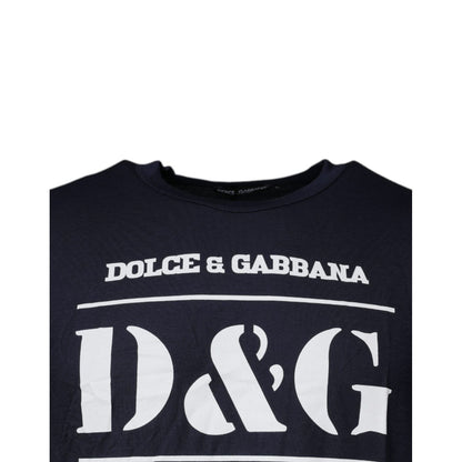 Dolce & Gabbana Blue D&G King Of Love Cotton Crew Neck T-shirt