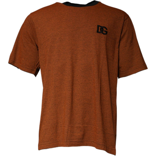 Dolce & Gabbana Brown DG Logo Cotton Crew Neck T-shirt