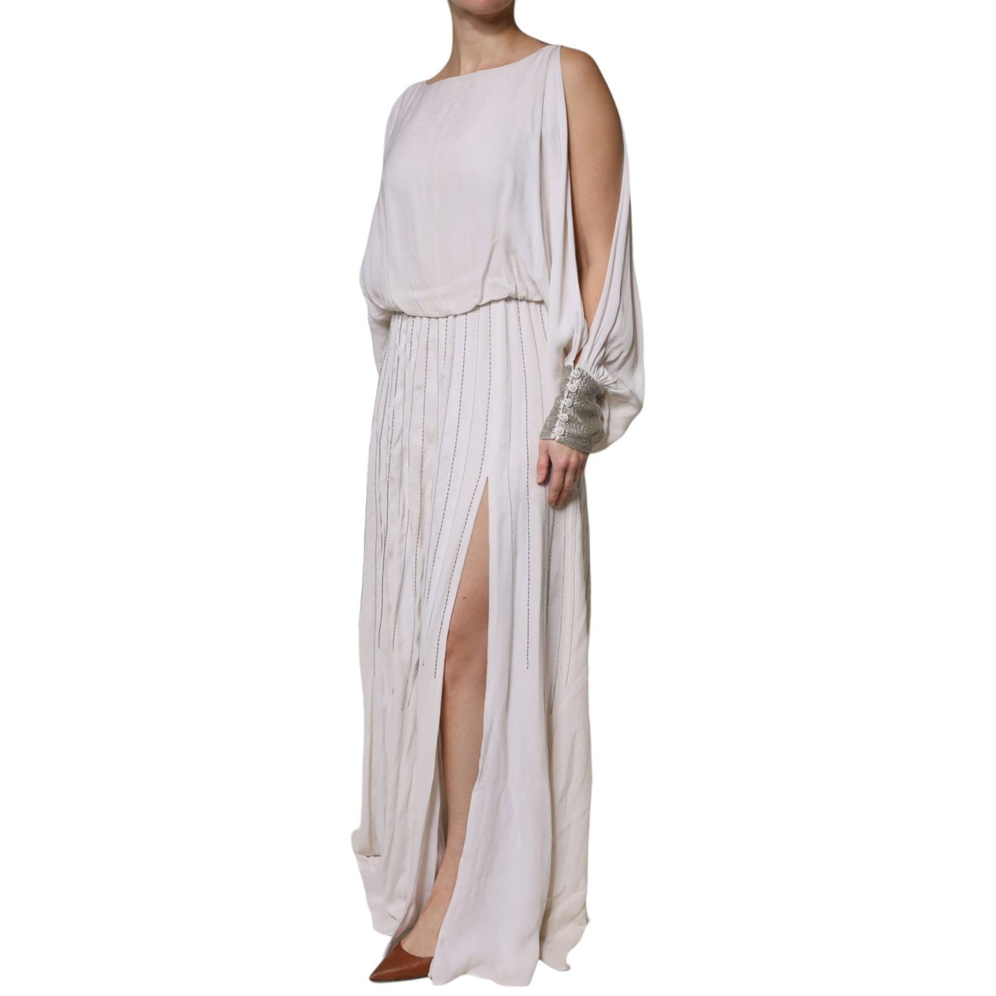 Christian Pellizzari Off White Embellished Long Maxi Dress DR281418-40