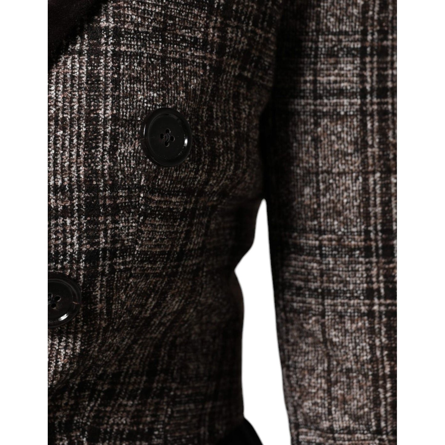 Dolce & Gabbana Brown Plaid Long Sleeve Cropped Coat Jacket JKT3275-40