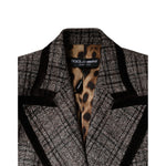 Dolce & Gabbana Brown Plaid Long Sleeve Cropped Coat Jacket JKT3275-40