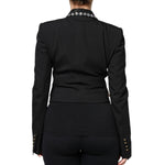 Dolce & Gabbana Black Crystal Double Breasted Blazer Jacket JKT3739-40